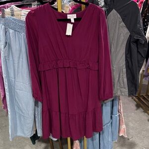 Ingrid & Isabel Plum Ruffle Dress